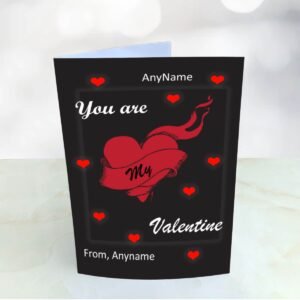 You Are My Valentine Red Heart Personalised Card