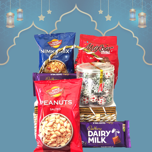 Eid gift basket of snacks