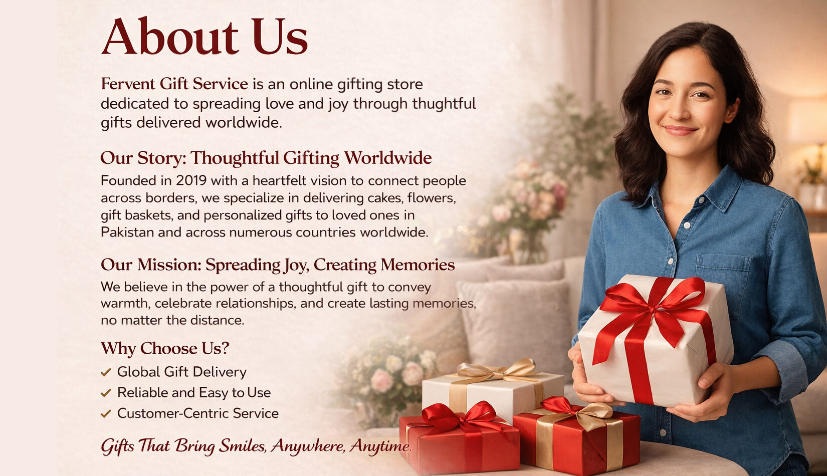 About Us 1 About Fervent Gift Service - it is an online gifting store